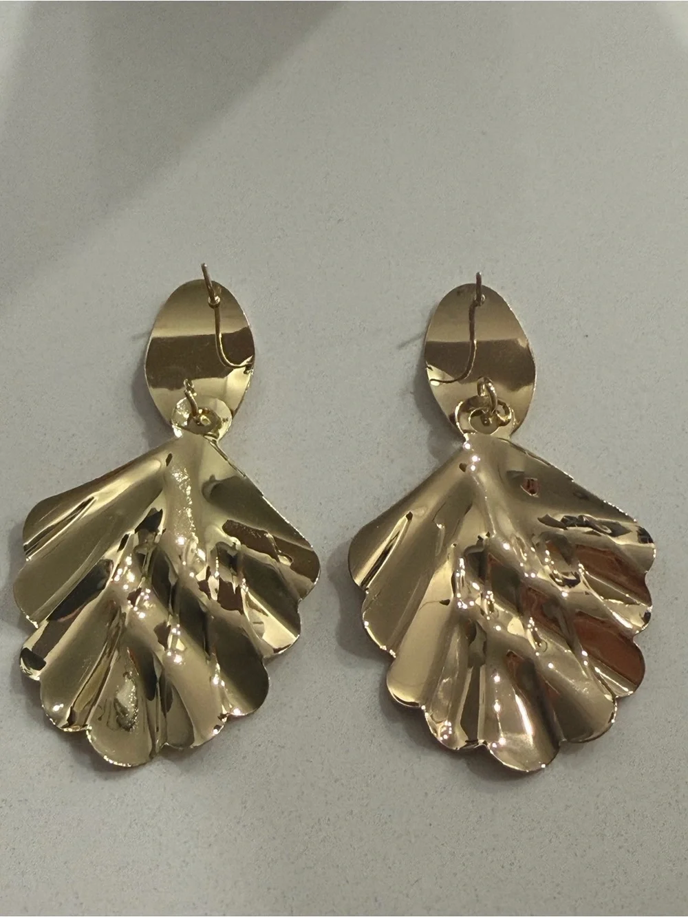 Gold Shell Drop Earrings